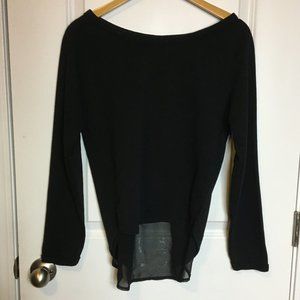 Stile Benetton Hi Low Black Split Back Top
